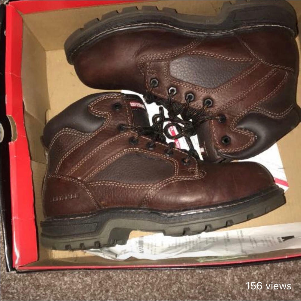 Brown steel toe boots!